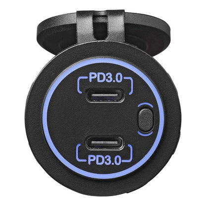 Prise-USB double à encastrer type A 2x2100mA 12V/24V