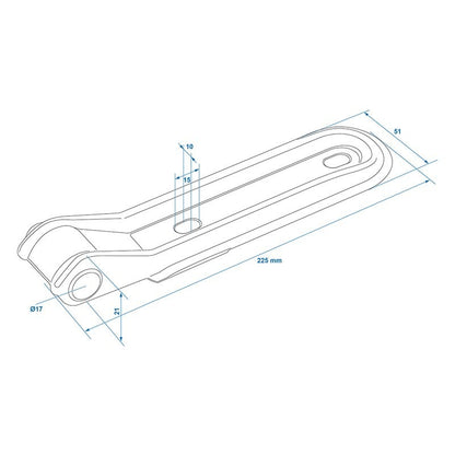 Charnière de ridelle 220mm dans blister