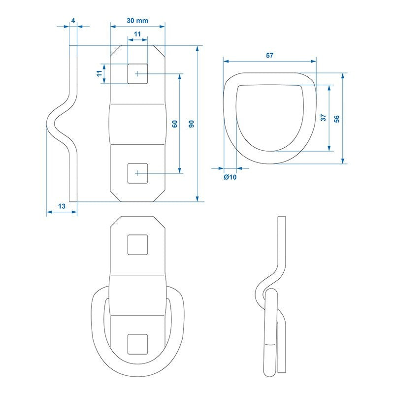 Anneau d'arrimage 10mm dans blister