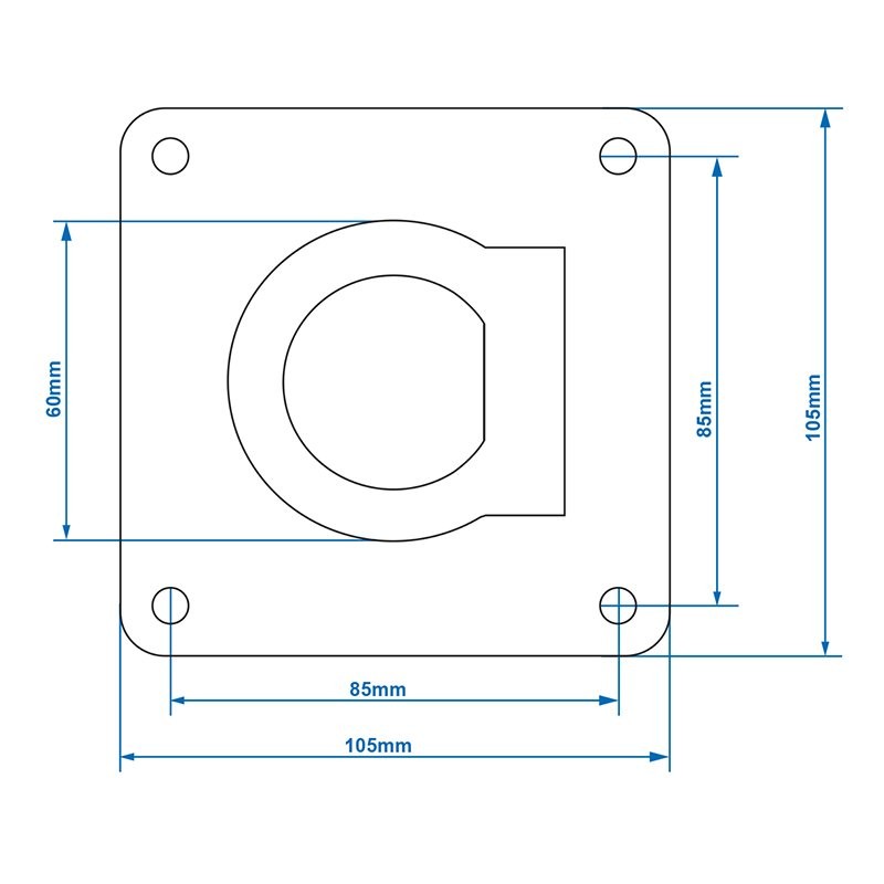 Anneau d'arrimage seule 105x105mm