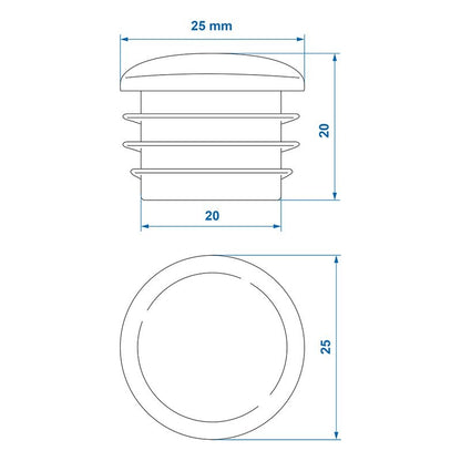 Embout Ø25mm 4 pìeces dans blister