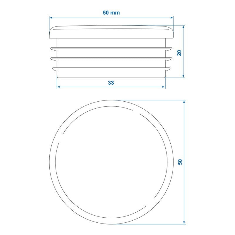 Embout Ø50mm 4 pìeces dans blister