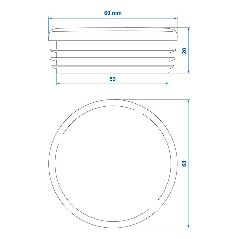 Embout Ø60mm 4 pìeces dans blister