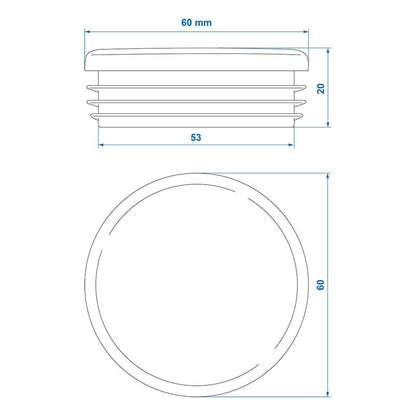 Embout Ø60mm 4 pìeces dans blister