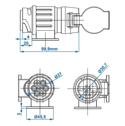 Adaptateur 13- vers 7-pôles dans blister