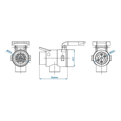 Adaptateur 7- vers 13-pôles avec connexion constante (+) dans blister