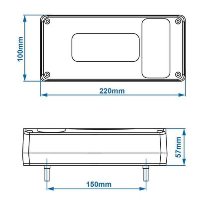 Feu arrière 6 fonctions 215x100mm gauche dans blister