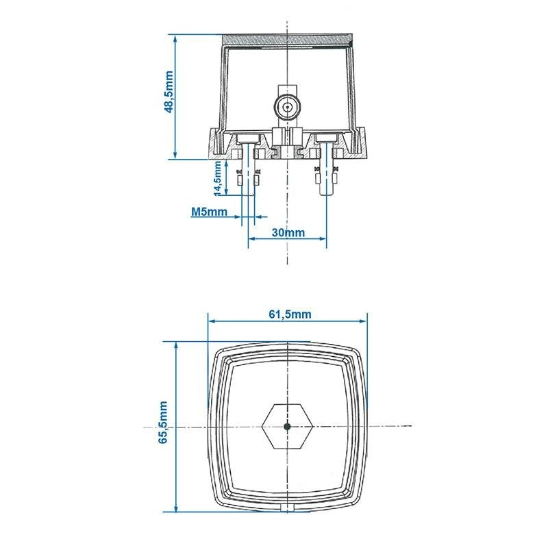 Feu de position blanc 66x62mm avec catadioptre à support dans blister