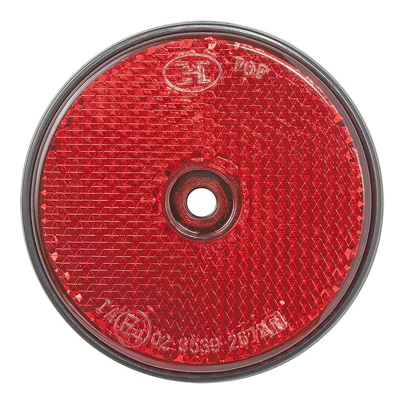 Réflecteur rouge 60mm à visser 2 pièces dans blister