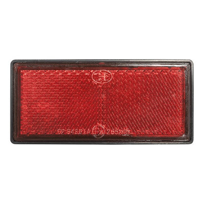 Réflecteur rouge 85x39mm adhésif avec plaque de base 2pcs. dans blister