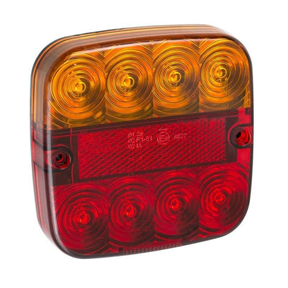 Feu arrière 12V 5 fonctions 107x107mm 8LED dans blister