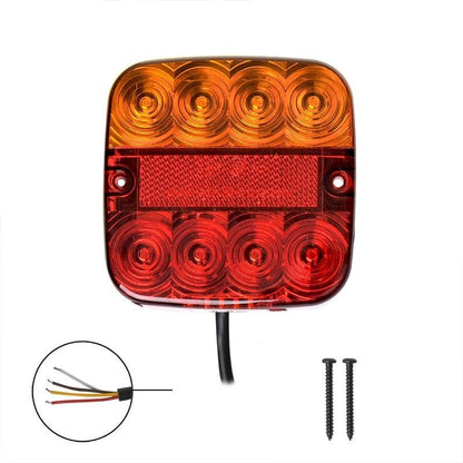 Feu arrière 12V 5 fonctions 107x107mm 8LED dans blister