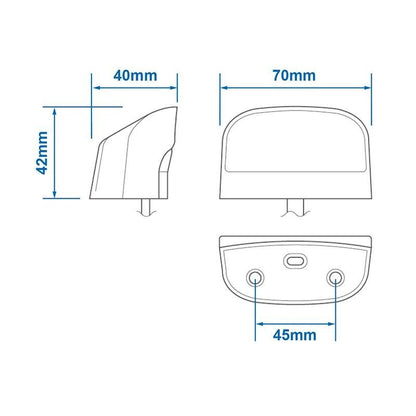 Illumination de plaque d'immatriculation 12/24V 70x42mm LED 2P. pour 343871/72 dans blister