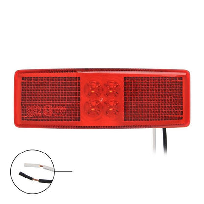 Feu de position arrière 12/24V rouge 110x40mm LED dans blister