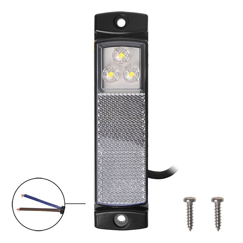 Feu de position 12/24V blanc 126x30mm LED dans blister