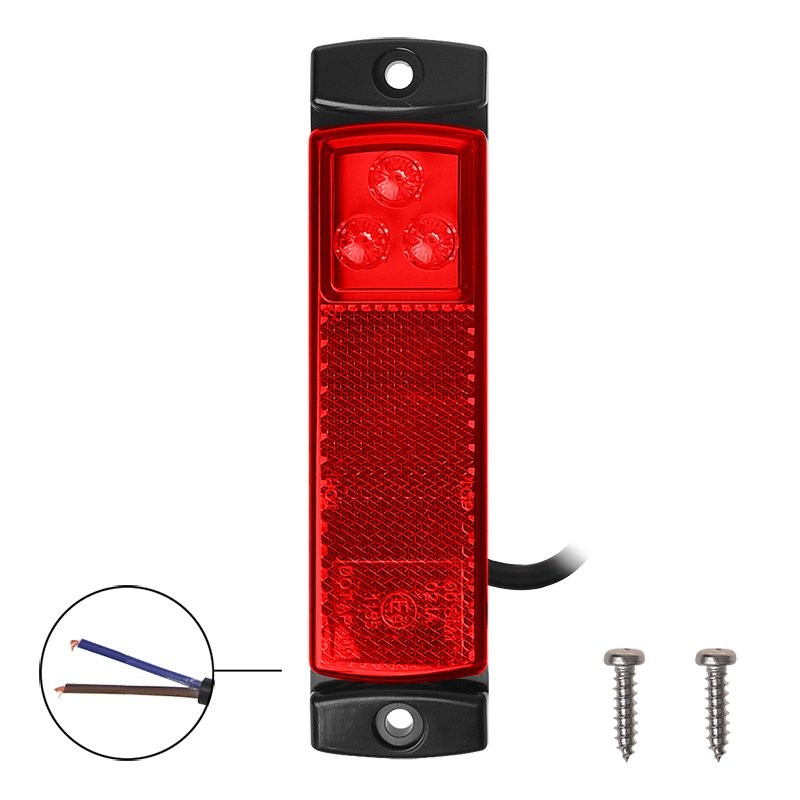 Feu de position 12/24V rouge 126x30mm LED dans blister