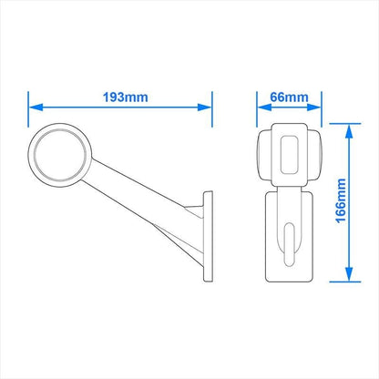 Feu de gabarit 12/24V rouge/blanc 166x193mm LED gauche dans blister