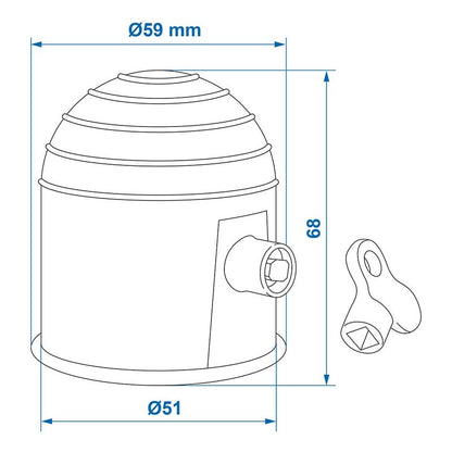 Cache rotule chromé avec serrure dans blister