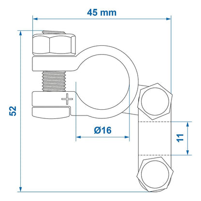 Cosse de connexion de batterie (+) standard dans blister