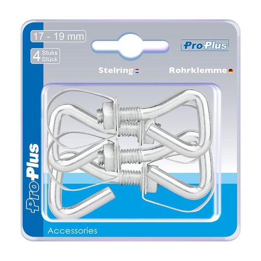 Attache tuyau 17-19mm 4 pièces dans blister