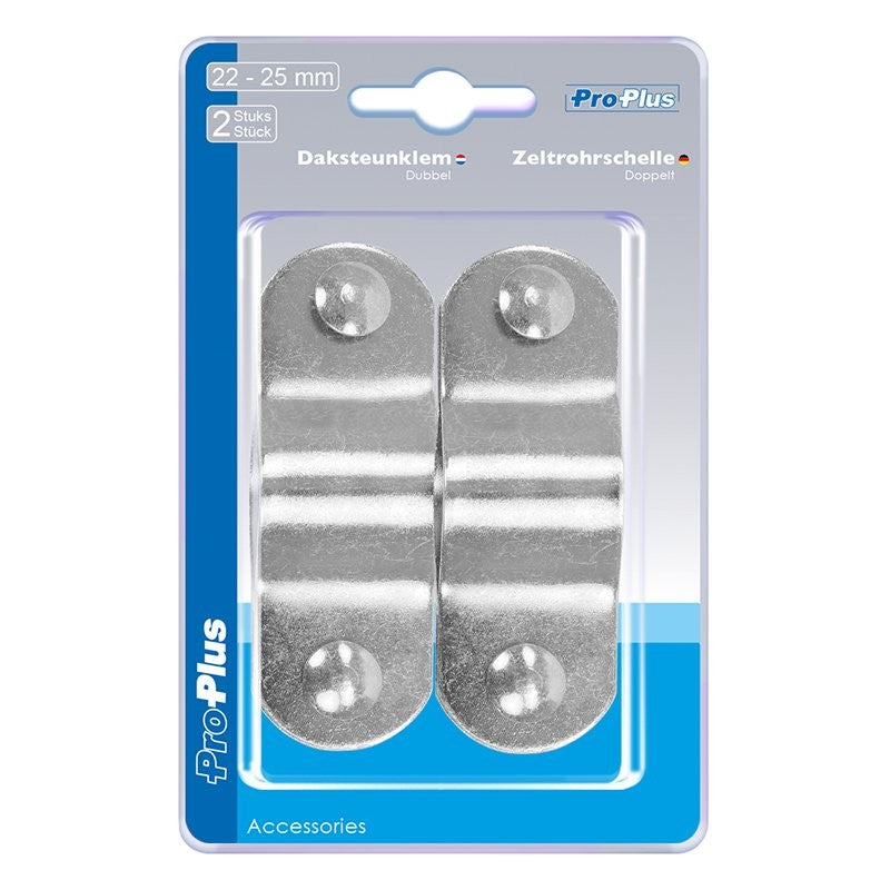 Pince pour barre de auvent double 22-25mm 2 pièces dans blister