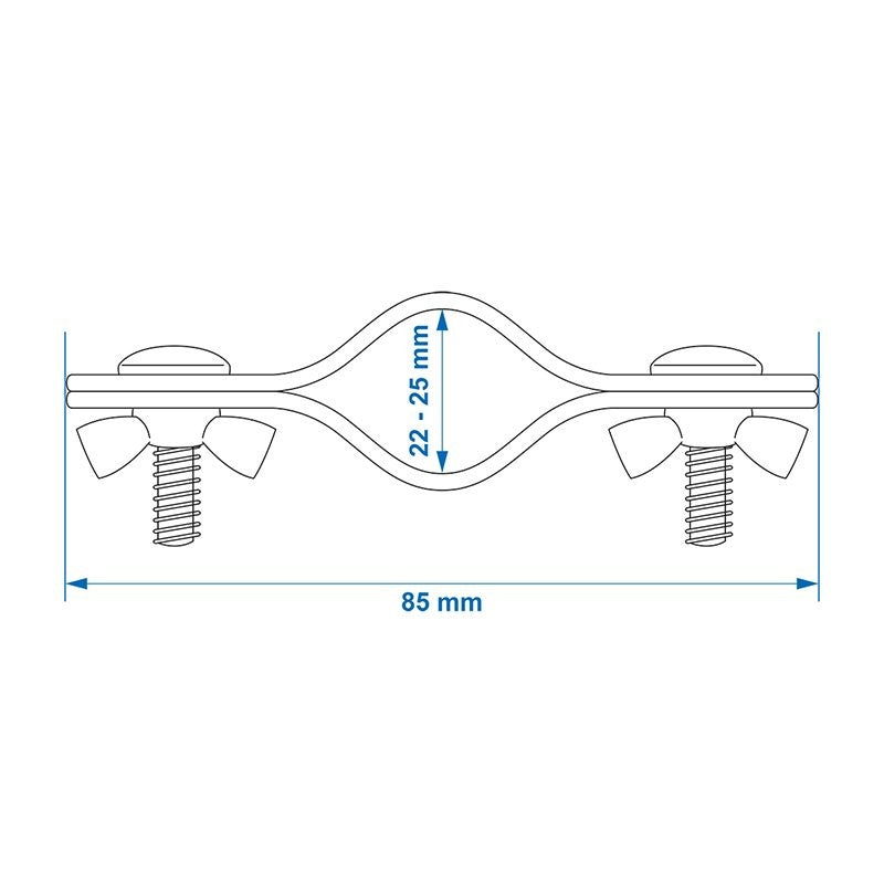 Pince pour barre de auvent double 22-25mm 2 pièces dans blister