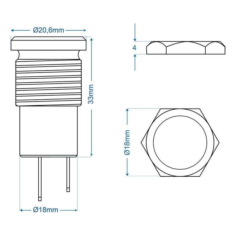 Prise à encastrer DIN 12V laiton dans blister