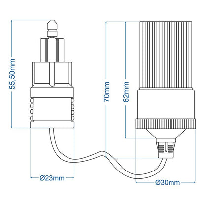Câble adaptateur de fiche-DIN à la prise allume-cigares dans blister