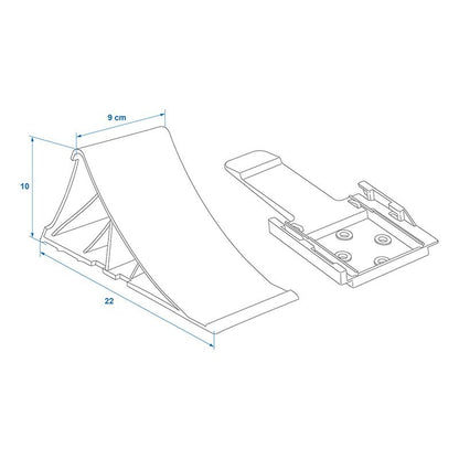 Cale de roue en plastique noir avec support plat