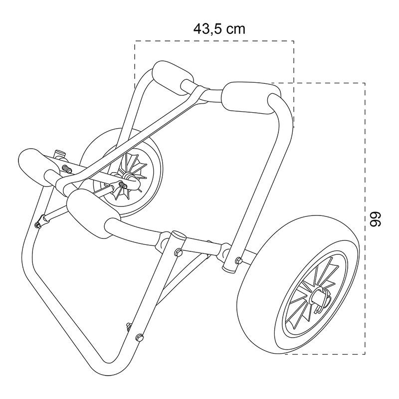 Chariot pliable pour supboard, planche de surf, kayak et canoë