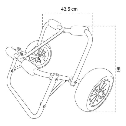 Chariot pliable pour supboard, planche de surf, kayak et canoë