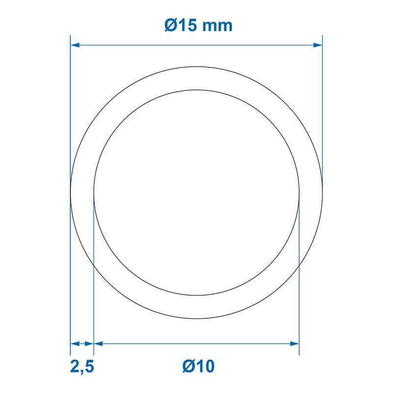 Tuyau pour eau potable bleu 2,50M / 10x15mm