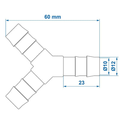 Raccord Y pour circuit d'eau 12mm 2 pièces dans blister