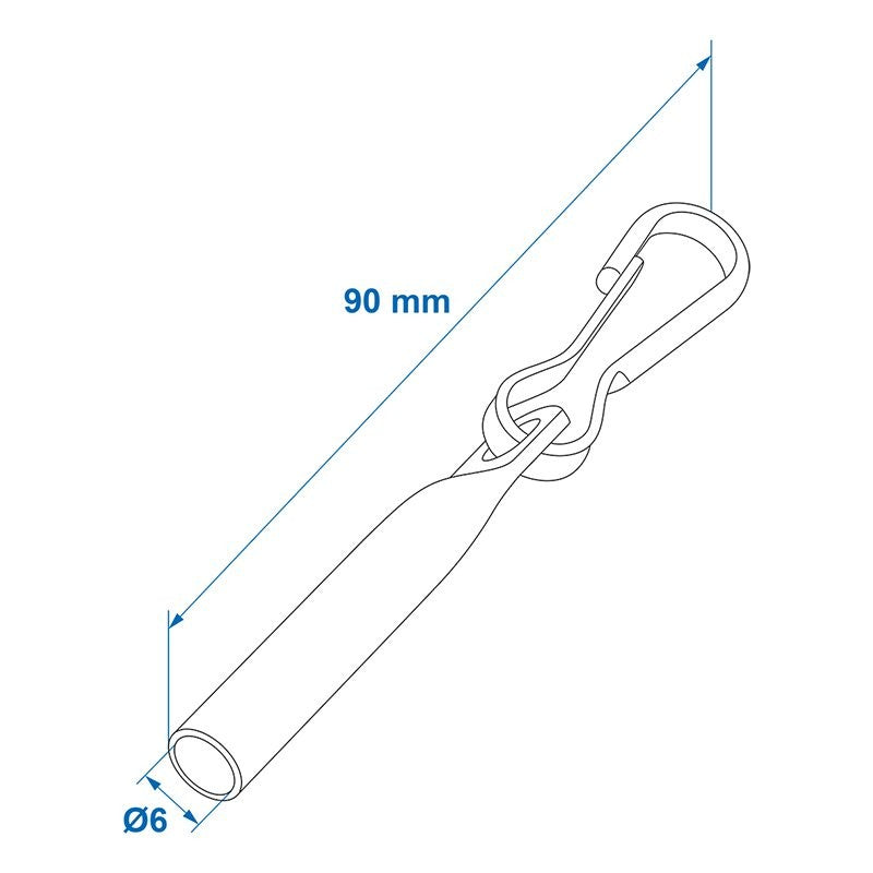 Fermeture d'extrémité de cable Ø6 mm avec crochets simplex - jeu de 10 pièces