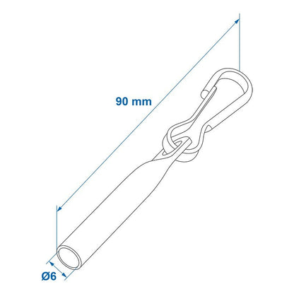 Fermeture d'extrémité de cable Ø6 mm avec crochets simplex - jeu de 10 pièces