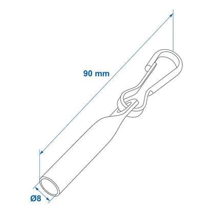 Fermeture d'extrémité de cable Ø8 mm avec crochets simplex - jeu de 10 pièces