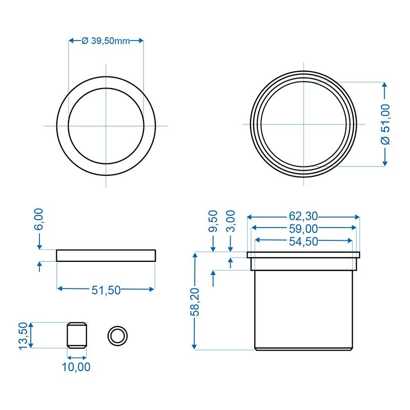 Coussinet pour attache à inertie convient à Knott KF27A - KF30C - KRV30B - KRV30A/B