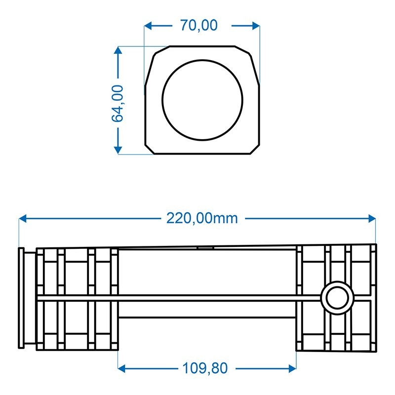 Coussinet pour attache à inertie 50x(64×66)x220 convient à BPW/ZAF 1.5-2/1.6-3/2.0-2 dans blister