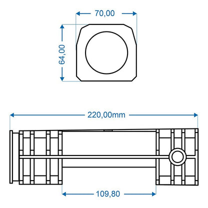 Coussinet pour attache à inertie 50x(64×66)x220 convient à BPW/ZAF 1.5-2/1.6-3/2.0-2 dans blister