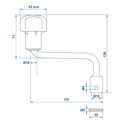 Manivelle pour roue jockey 48mm 341501 / 341509