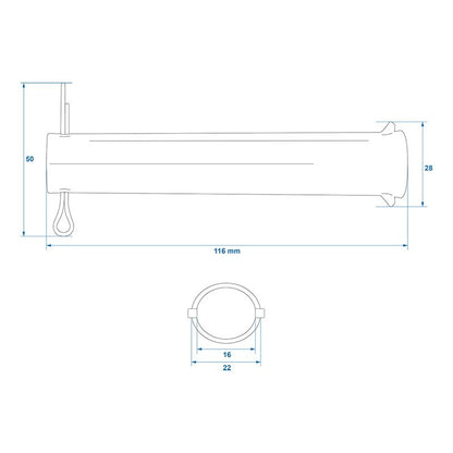 Axe pour roue jockey 48mm 341509