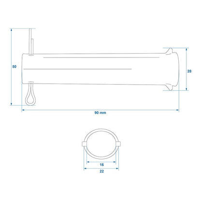 Axe pour roue jockey 48mm 341510