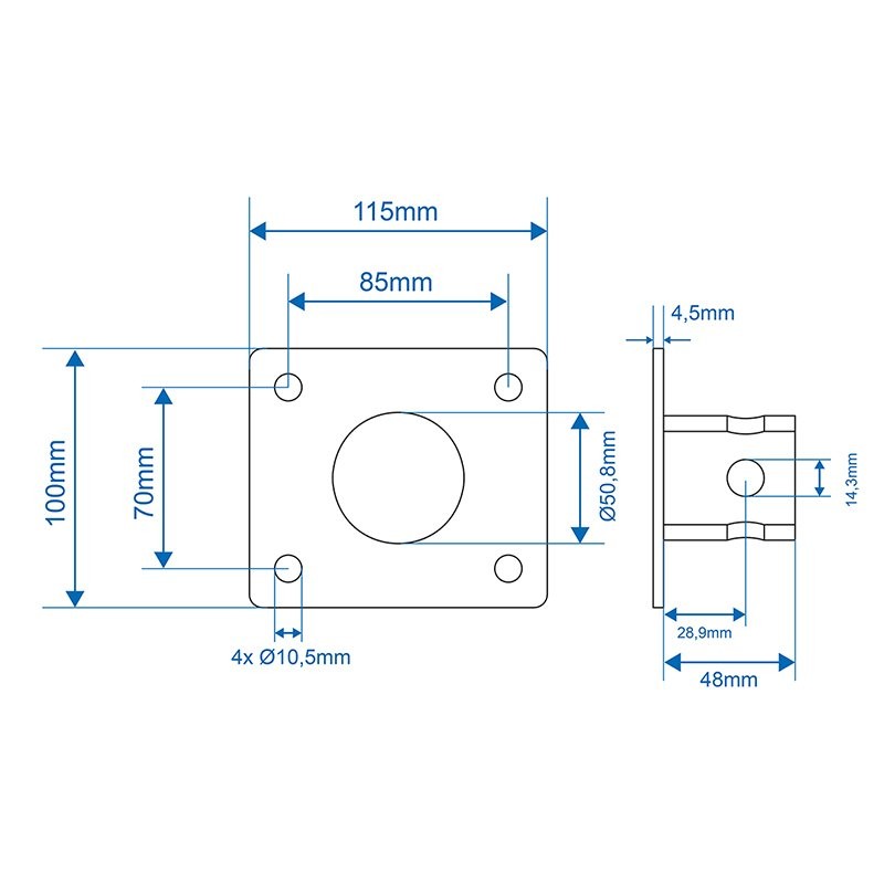 Plaque de montage pour support de remorque 341520