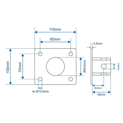 Plaque de montage pour support de remorque 341520