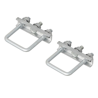 Etrier de fixation en U carré 60mm pour collier roue jockey - jeu de 2 pièces dans blister