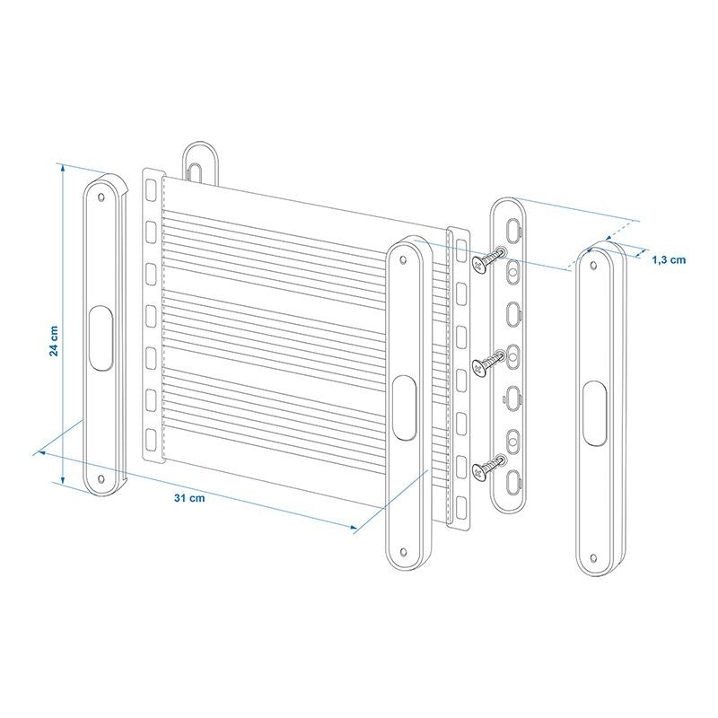 Filet de rangement élastique M 31x26,5cm avec support en plastique