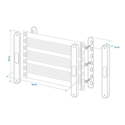 Filet de rangement élastique L 40x26,5cm avec support en plastique