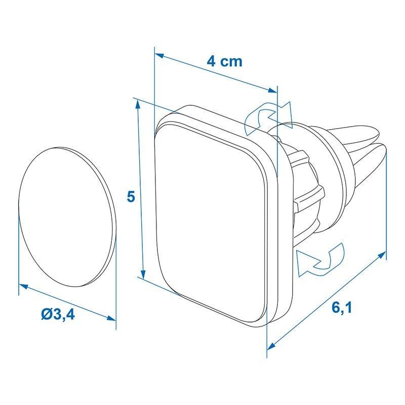 Support universel pour smartphone avec aimant pour grille d'aération