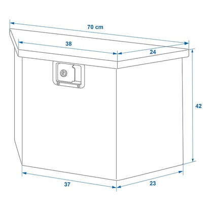 Boîte à outils aluminium pour remorque 700/380 x 240 x H420 mm