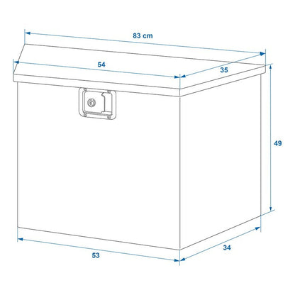 Boîte à outils aluminium pour remorque 830/540 x 360 x H490 mm